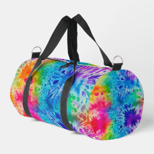 Splatter Rainbow Tie Dye monogram personalised Duffle Bag
