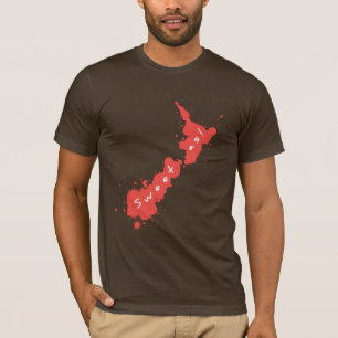 Splatter Red Dark NZ Sweet As T-Shirt