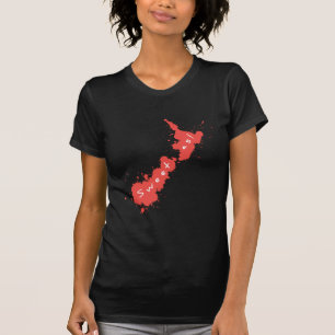 Splatter Red NZ Sweet As Dark T-Shirt 1