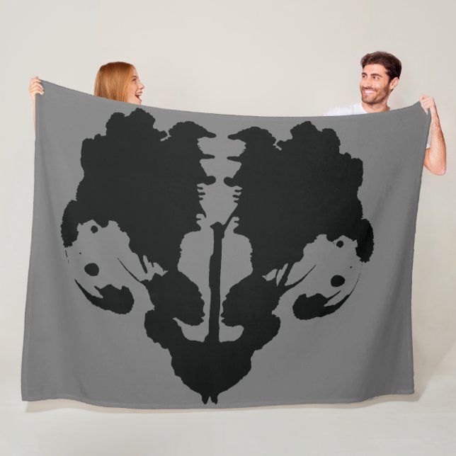 Splatter Rorschach Inkblot Test Fleece Blanket (In Situ)