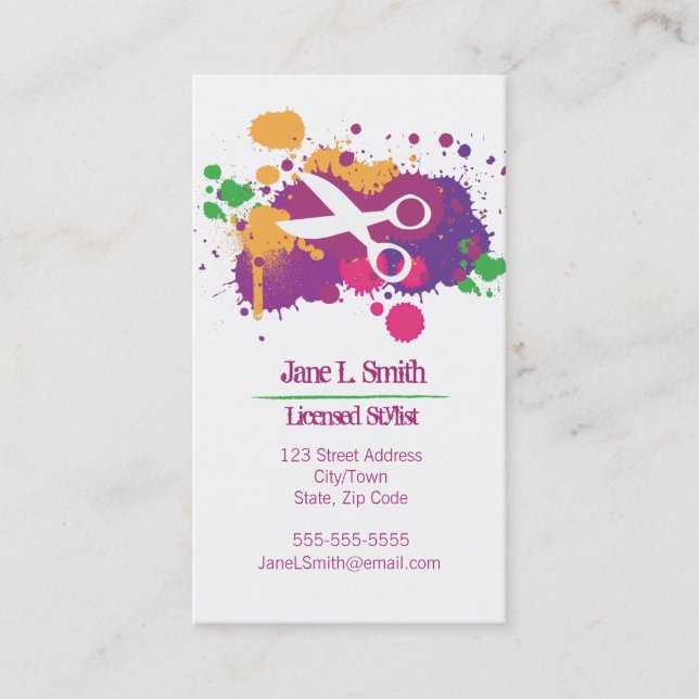 Splatter Scissors Business Card (Front)