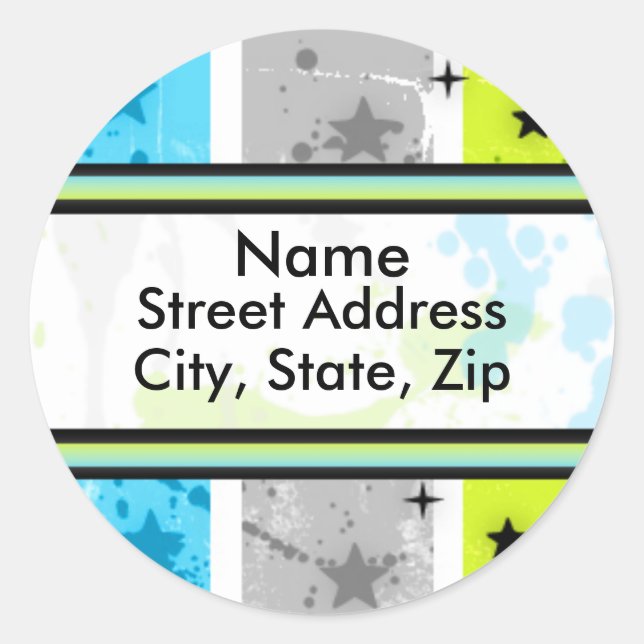 Splatter Star Classic Round Sticker (Front)