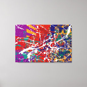 Splatter Stoked Stretched Canvas Print 
