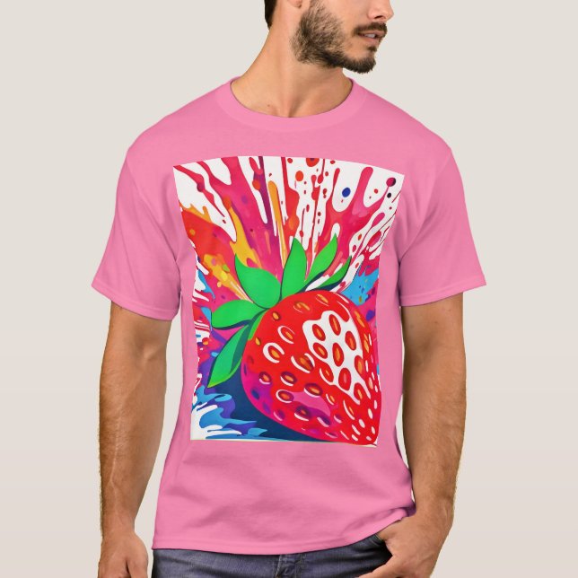 Splatter Strawberry Splash T-Shirt (Front)