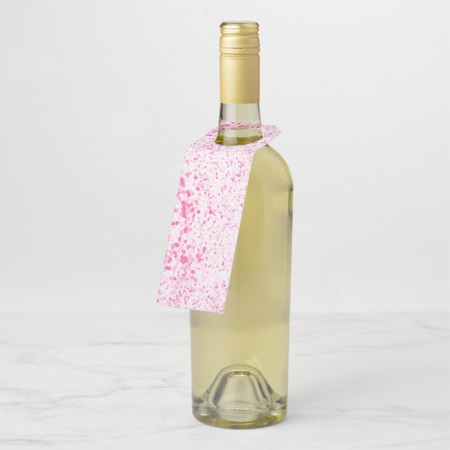 Splatter Texture - Pink Bottle Tag (Angled)