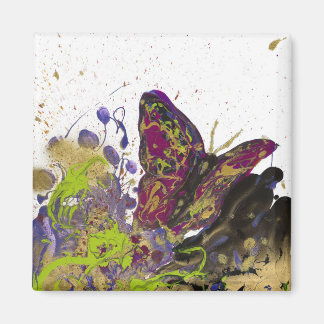 Splattered Butterfly - 2 Inch Square Magnet