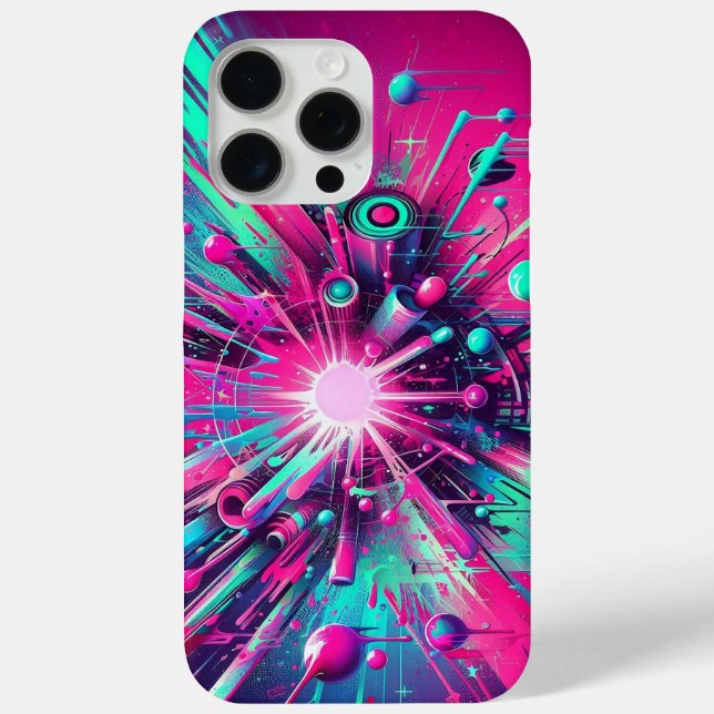 Splattered Chaos: neon paint splatters Case-Mate iPhone Case (Back)
