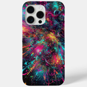 Splattered Chaos: neon paint splatters iPhone 15 Pro Max Case