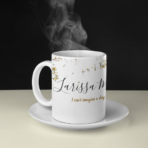 splattered glitter + handwritten name elegant coffee mug