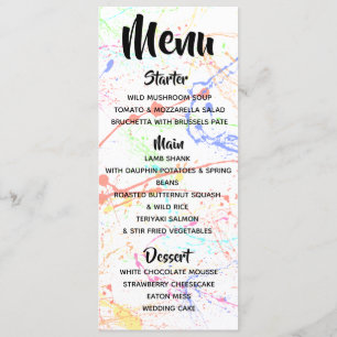 Splattered Menu
