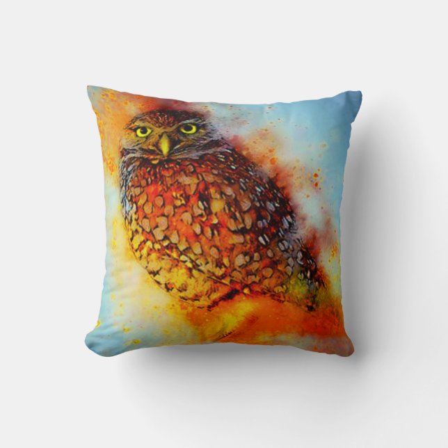 Splattered owl  cushion (Front)