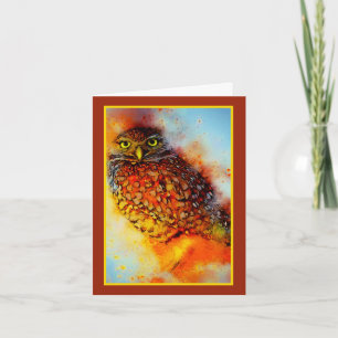 Splattered owl  note card