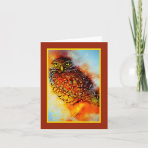Splattered owl note card
