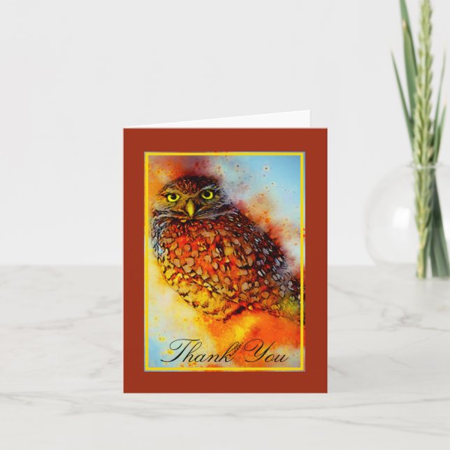Splattered owl  thank you card (Front)