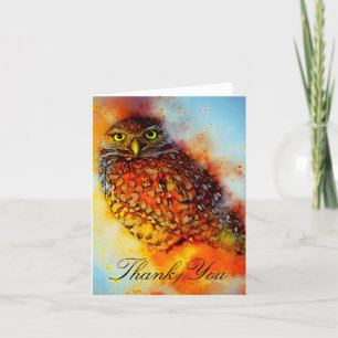 Splattered owl  thank you card