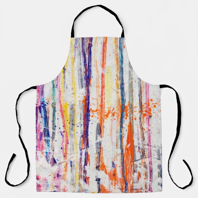 Splattered paint on white backgroundpaint,art,fine apron (Front)