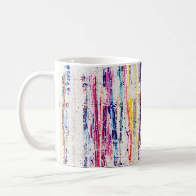 Splattered paint on white backgroundpaint,art,fine coffee mug (Left)