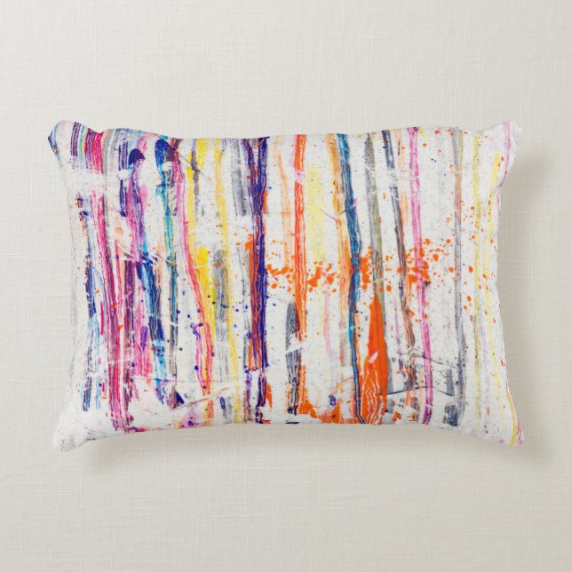 Splattered paint on white backgroundpaint,art,fine decorative cushion (Front)