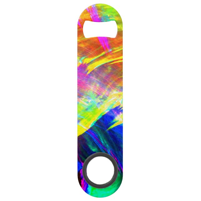 Splattered Rainbow Abstract Art Vibrant Colourful (Back)