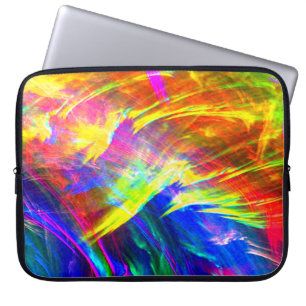 Splattered Rainbow Abstract Art Vibrant Colourful Laptop Sleeve