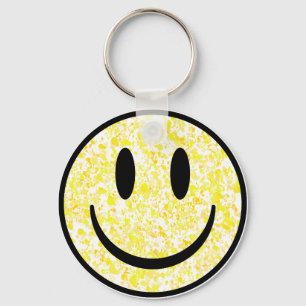 Splattered Smile Face Key Ring