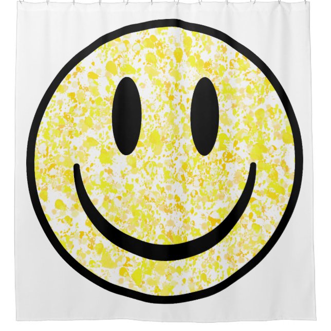 Splattered Smile Face Shower Curtain (Front)