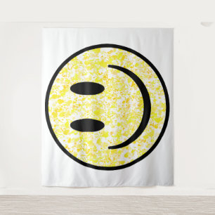 Splattered Smile Face Tapestry