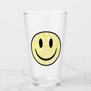 Splattered Smiley Face Glass