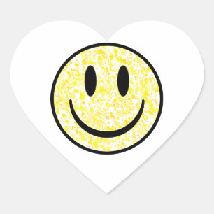 Splattered Smiley Face Heart Sticker