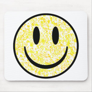 Splattered Smiley Face Mouse Pad