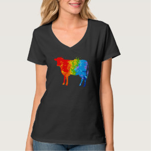 Splattering Paint Cow Drip Painting Cow T-Shirt