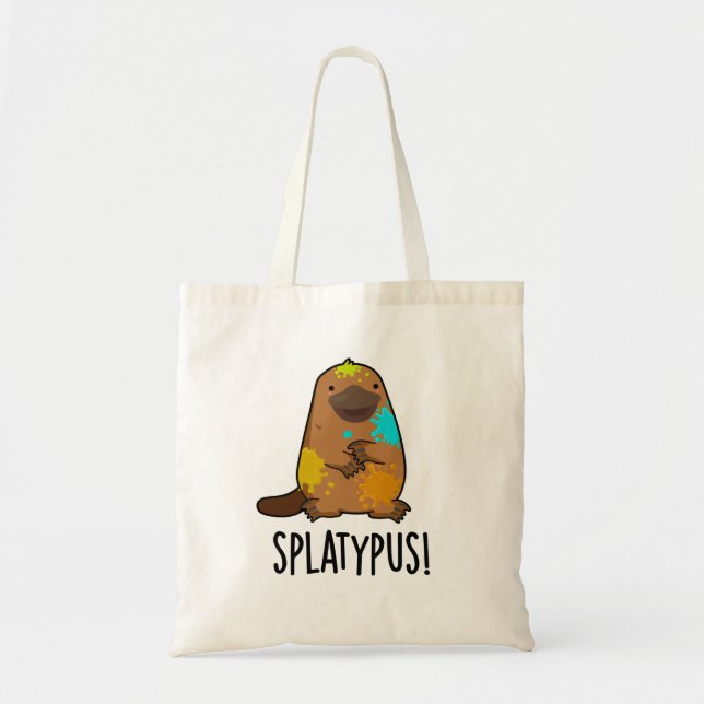 Splatypus Funny Animal Platypus Pun  Tote Bag (Front)