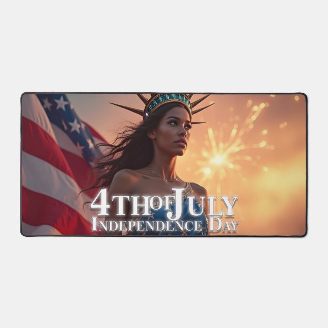Splendid 4th of July Design - Fireworks & Freedom Desk Mat (Front)