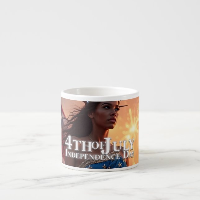 Splendid 4th of July Design - Fireworks & Freedom Espresso Cup (Front)