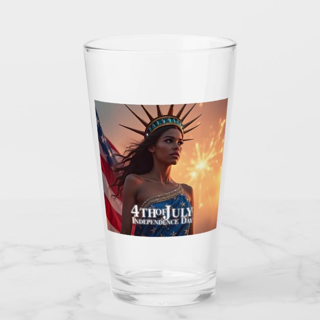 Splendid 4th of July Design - Fireworks & Freedom Glass (Front)