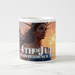 Splendid 4th of July Design - Fireworks & Freedom Large Coffee Mug