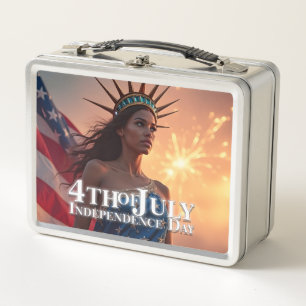 Splendid 4th of July Design - Fireworks & Freedom Metal Lunch Box