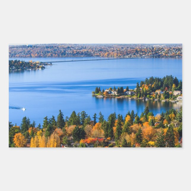 Splendid colours of fall at Bellevue Rectangular Sticker (Front)