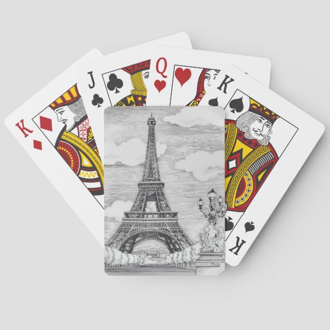 Splendid Eiffel Tower Playing Cards (Back)