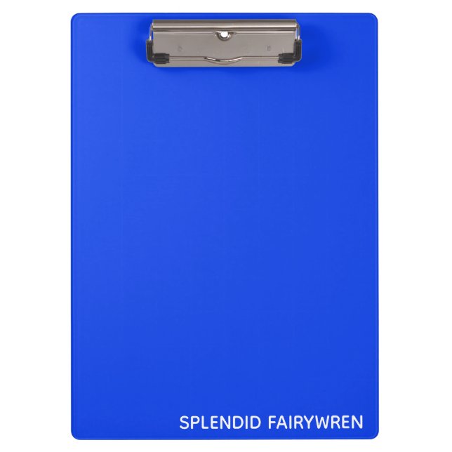 Splendid Fairywren Blue Color Name Clipboard (Front)