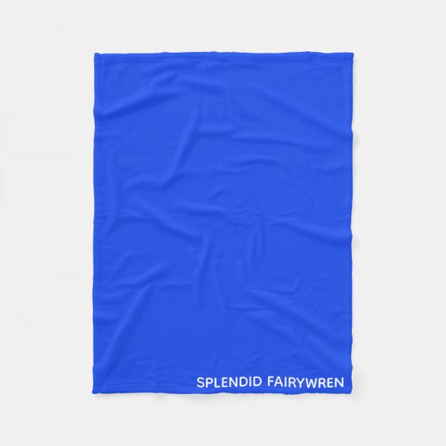 Splendid Fairywren Blue Color Name Fleece Blanket (Front)