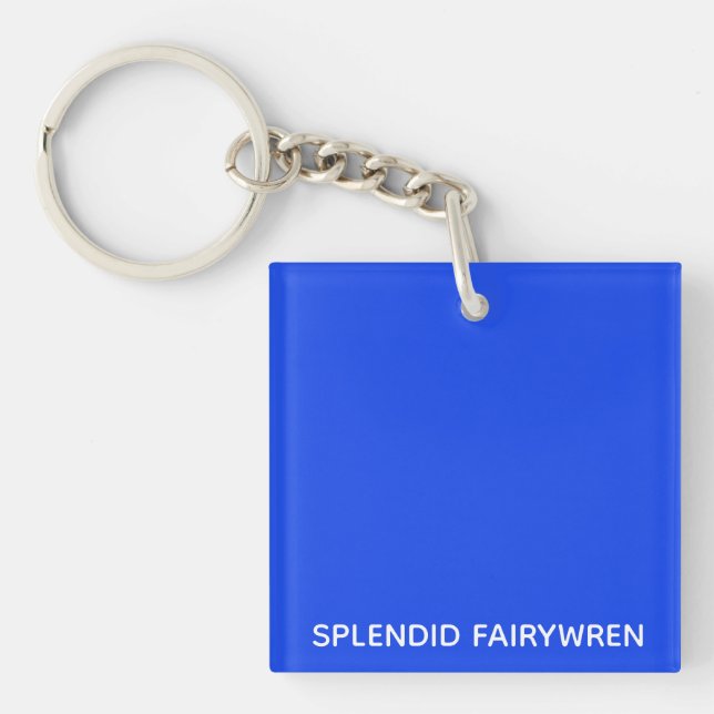 Splendid Fairywren Blue Color Name Key Ring (Front)