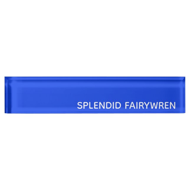 Splendid Fairywren Blue Color Name Nameplate (Front)