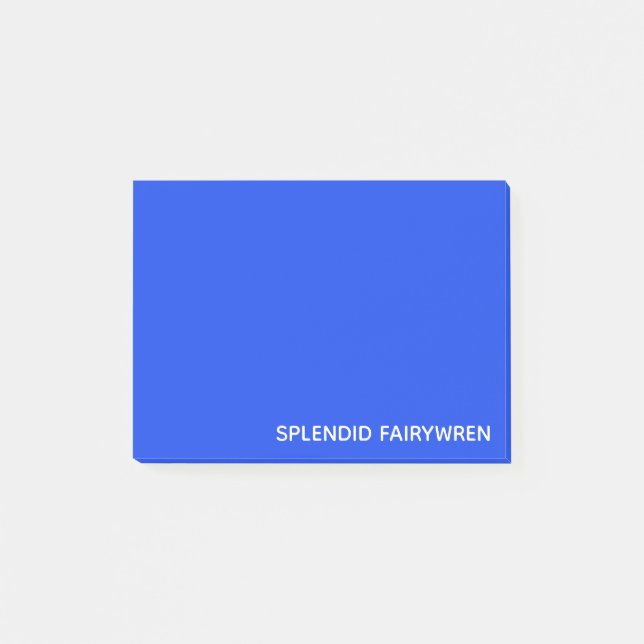 Splendid Fairywren Blue Color Name Post-it Notes (Front)