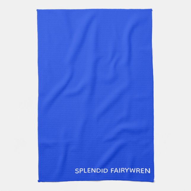 Splendid Fairywren Blue Color Name Tea Towel (Vertical)