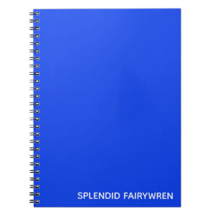 Splendid Fairywren Blue Colour Name Notebook