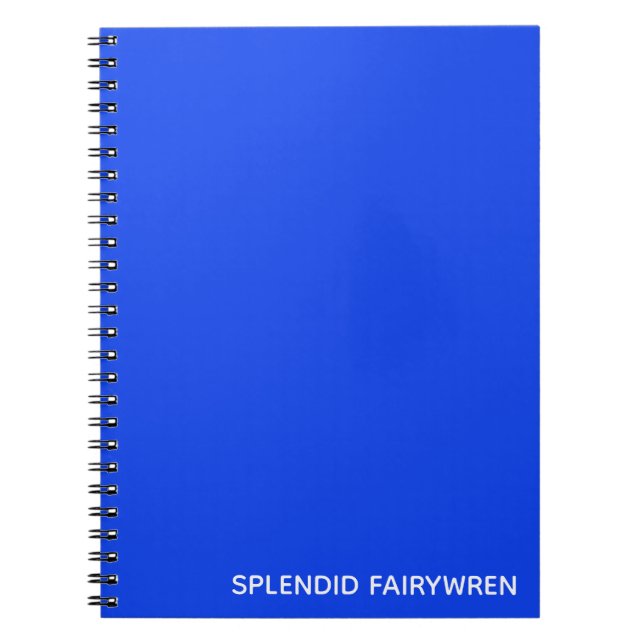 Splendid Fairywren Blue Colour Name Notebook (Front)