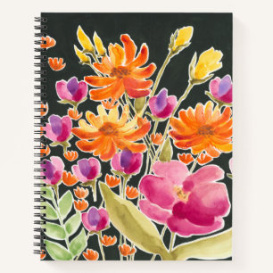 Splendid Gathering - Pink and Orange Flowers Notebook