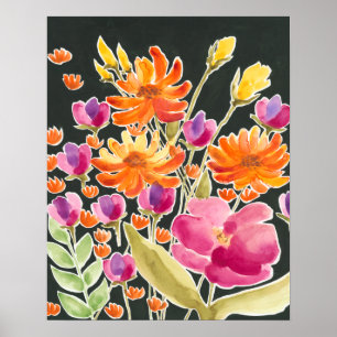 Splendid Gathering - Pink and Orange Flowers Poster