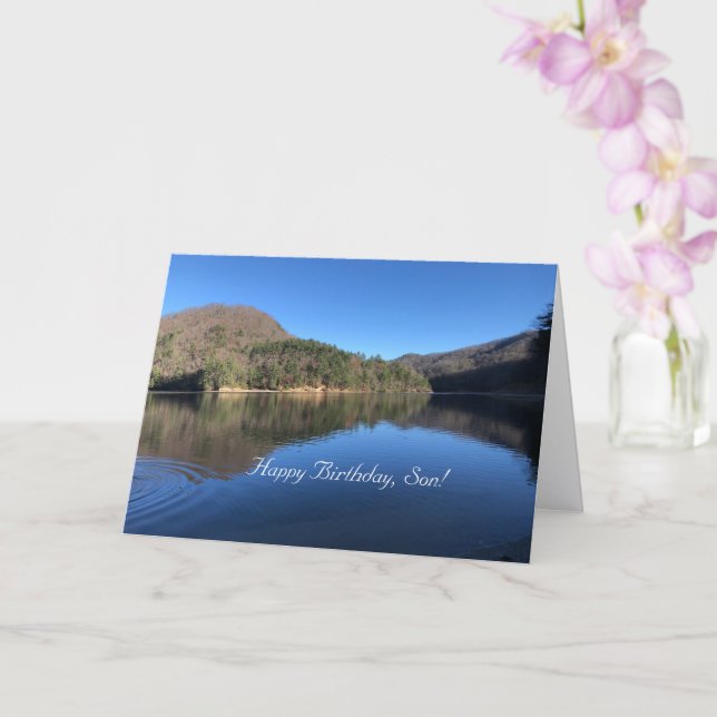 Splendid Lake Scenery, Son, Birthday Card. Card (Orchid)